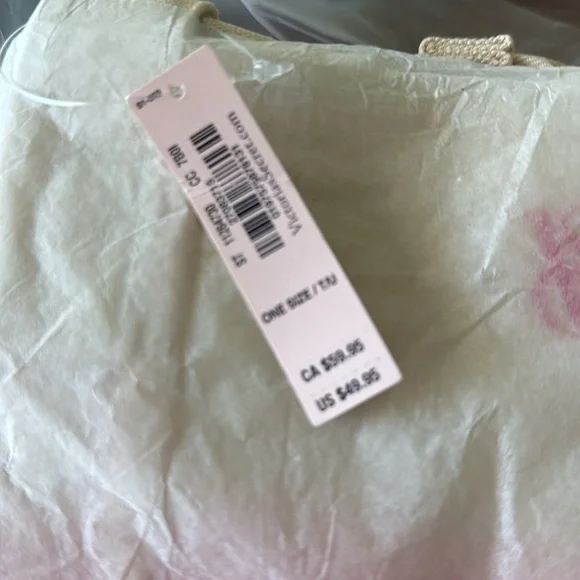 NWT Victoria’s Secret Ombré Beach Tote Bag Pink & Cream Canvas - Picture 5 of 6